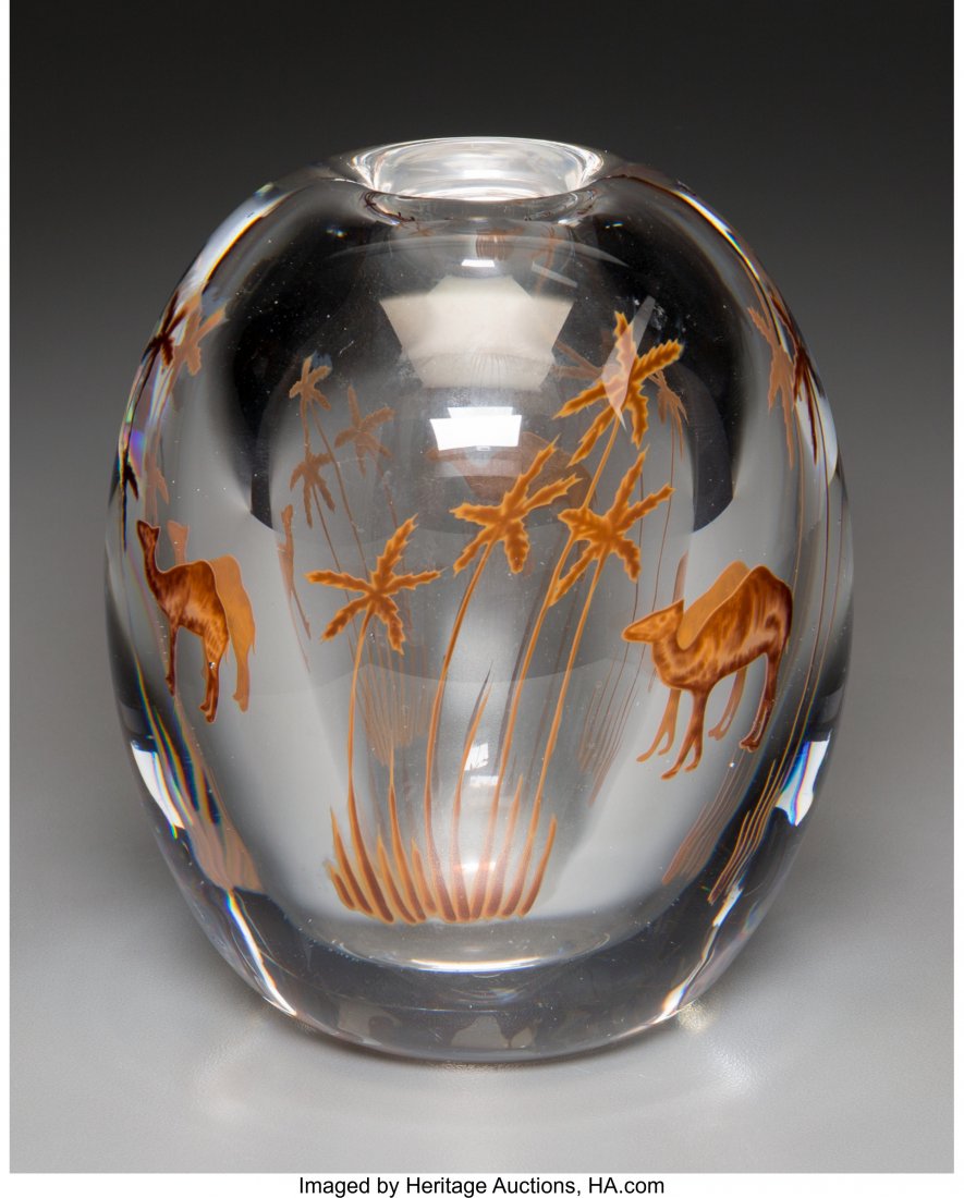 Edward Hald for Orrefors Camel Oasis Graal Glass (1 of 3)