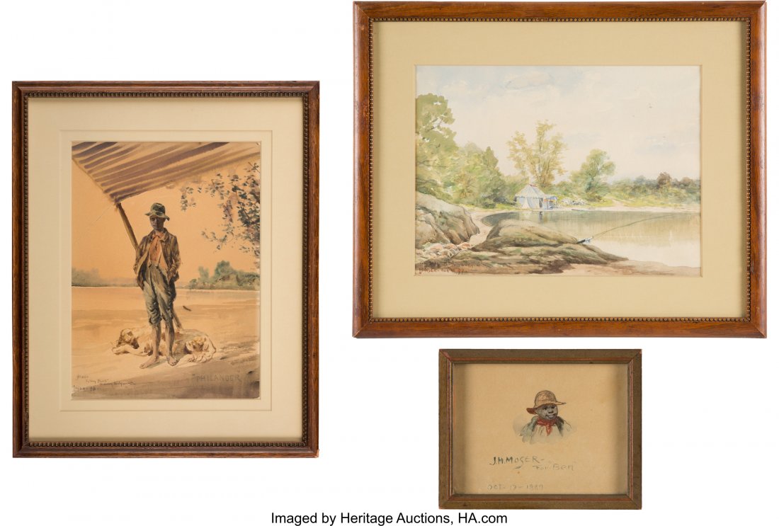 James Henry Moser: Genre Watercolors. Group of t (1 of 4)