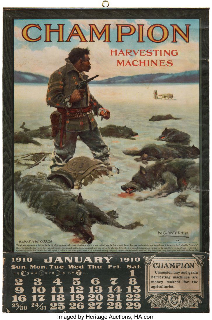 N. C. Wyeth: Graphic Advertising Calendar with W (1 of 1)
