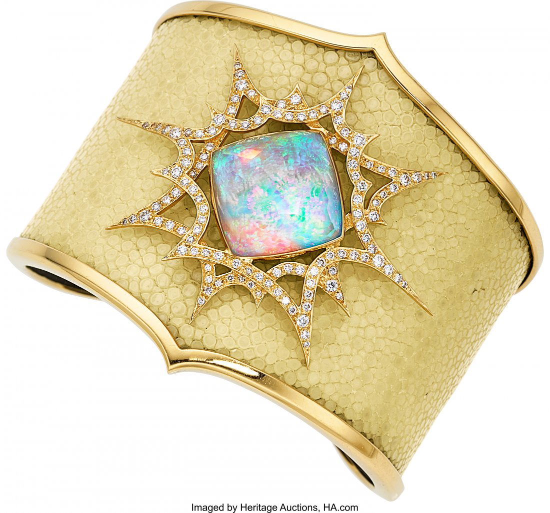 Quartz, Opal, Diamond, Shagreen, Gold Bracelet,: Quartz, Opal, Diamond, Shagreen, Gold Bracelet, Stephen Webster The Murder She Wr