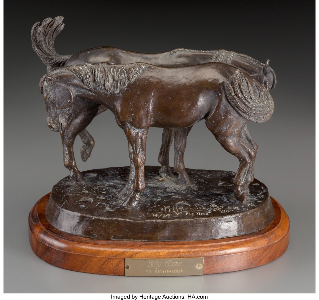 Mel Bradshaw (American, 20th Century) Fly Time, : Mel Bradshaw (American, 20th Century) Fly Time, 1980 Bronze with brown patina