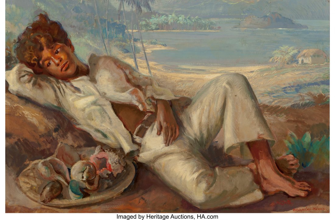 John William Orth (1889-1976) Acapulco, Mexico O: John William Orth (1889-1976)Acapulco, MexicoOil on Masonite24 x 36 inc