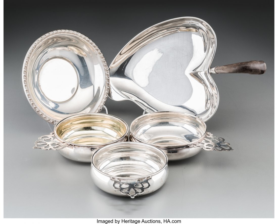 Five Various American and Mexican Silver Tablewa: Five Various American and Mexican Silver Tablewares, 20th century Various makers including Walla