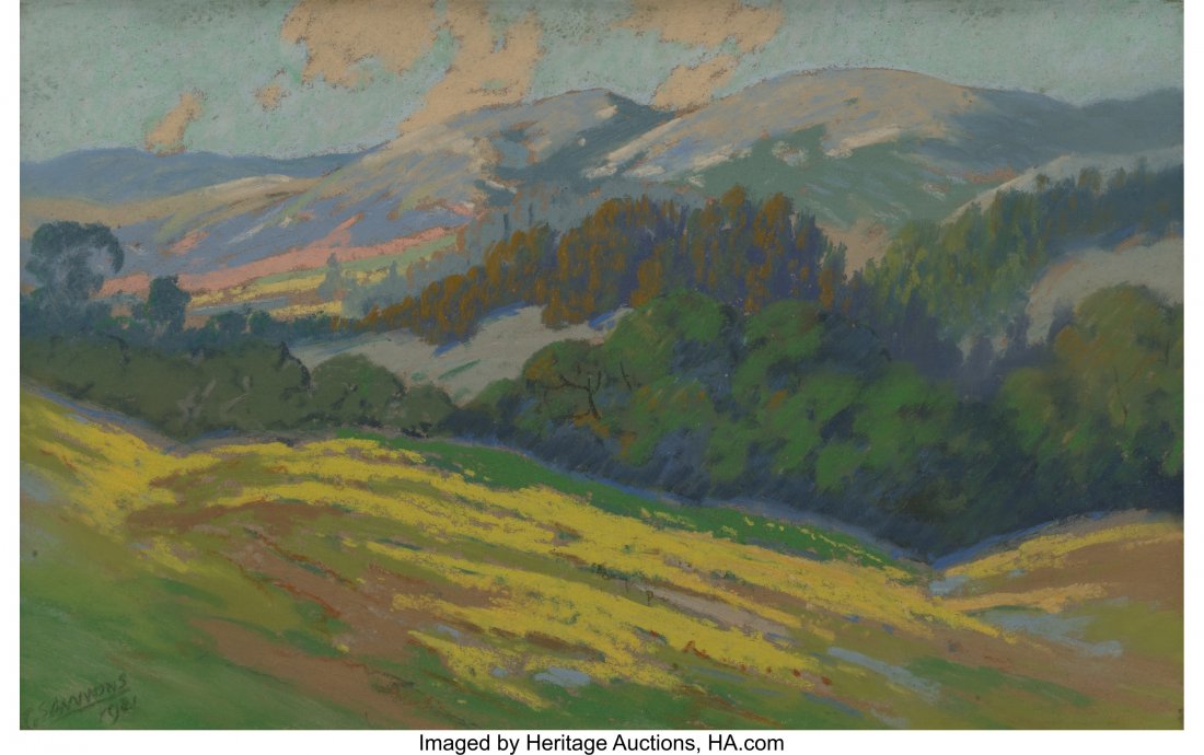 Carl Sammons (American, 1883-1968) Mountain Land: Carl Sammons (American, 1883-1968)Mountain Landscape, c. 1921Pastel on board11-