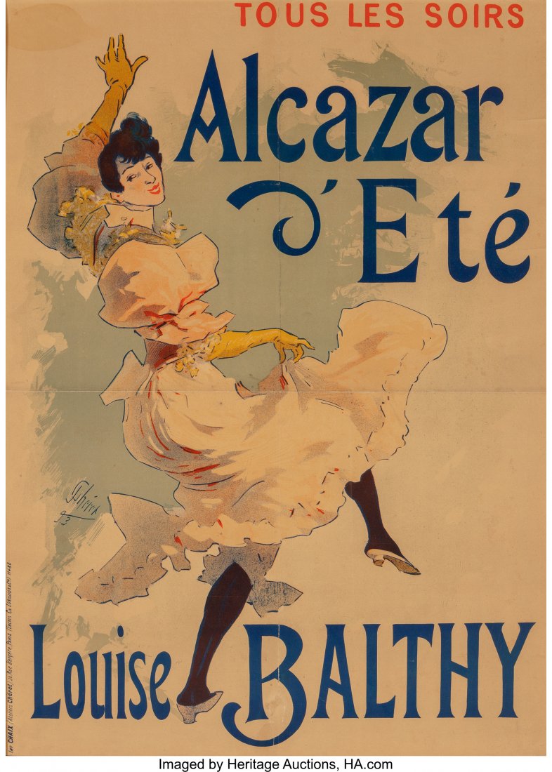 Jules Chéret (French, 1836-1932) Alcazar d'Ete-: Jules ChÃ©ret (French, 1836-1932) Alcazar d'Ete-Louise Balthy, 1893 Lithograph in col