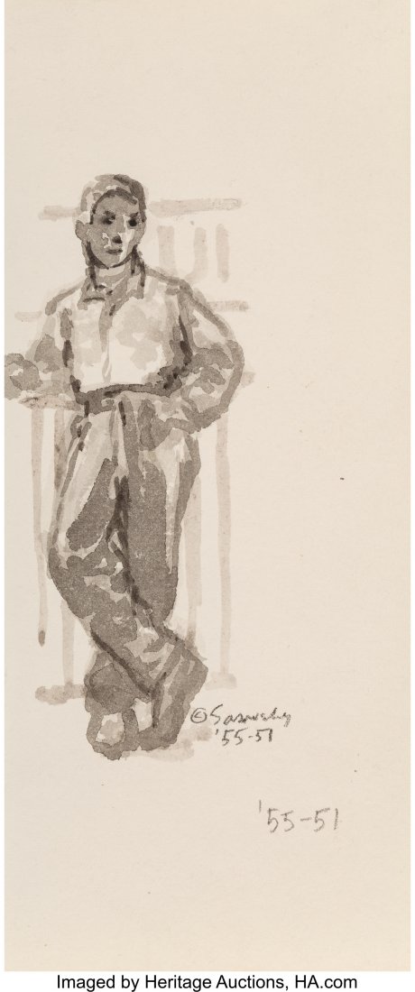 Norman Sasowsky (American, 20th Century) Group o: Norman Sasowsky (American, 20th Century) Group of Four Drawings, c. 1955 Ink and ink