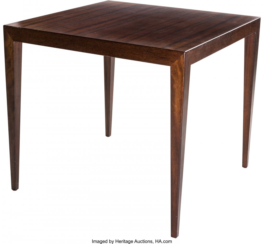 A Severin Hansen Jr. for Haslev Mobelsnedkeri Ma: A Severin Hansen Jr. for Haslev Mobelsnedkeri Mahogany Coffee Table, circa 195023-3/4 h x 26-