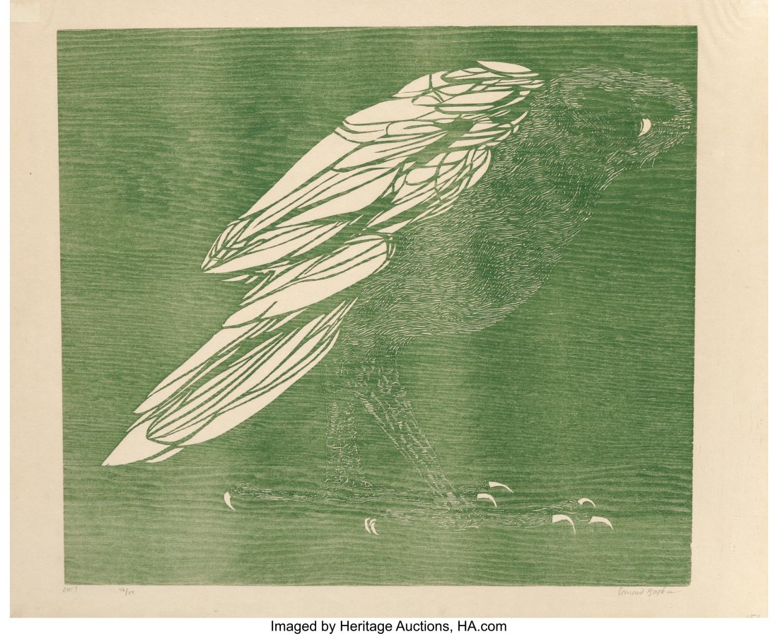 Leonard Baskin (American, 1922-2000) Owl, 1960 W: Leonard Baskin (American, 1922-2000) Owl, 1960 Woodcut in colors on paper 17 x 20-