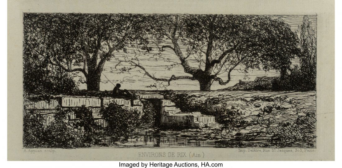Adolphe Appian (French, 1818-1898) Environs De R: Adolphe Appian (French, 1818-1898)Environs De Rix (Ain), c. 1868Etching on paper