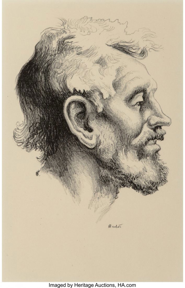 Thomas Hart Benton (American, 1889-1975) Tom Kee: Thomas Hart Benton (American, 1889-1975)Tom Keefer (from Swamp Water), 1941Lithogra