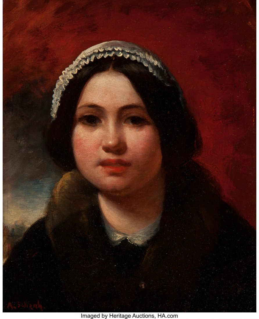 British School (Late 19th/Early 20th century) A: British School (Late 19th/Early 20th century) A portrait of a young woman Oil on boar