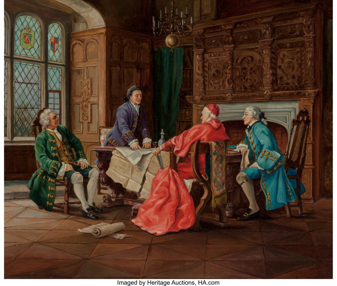 John Arthur Lomax (British, 1857-1923) A Legal P: John Arthur Lomax (British, 1857-1923)A Legal PointOil on canvas20 x 24 inches