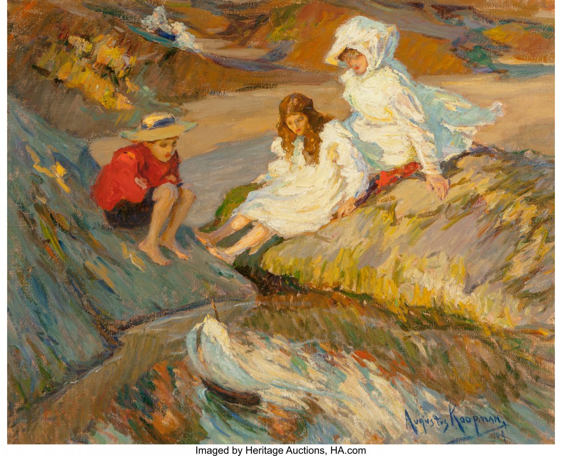 Augustus Koopman (American, 1869-1914) Le petit: Augustus Koopman (American, 1869-1914)Le petit bateau à la voile, 1904Oil on canvas