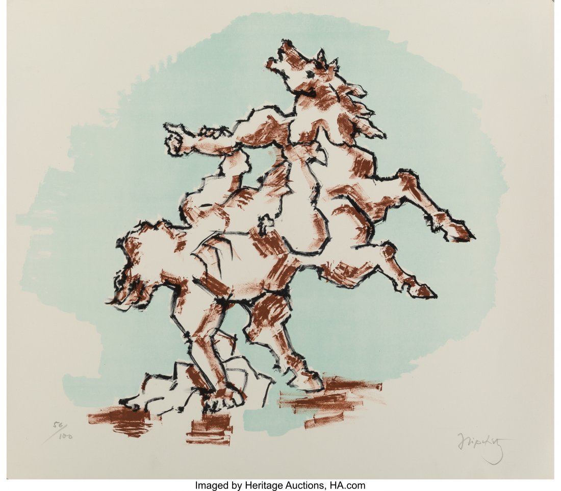 Jacques Lipchitz (1891-1973) The Horse, 1967 Lit: Jacques Lipchitz (1891-1973)The Horse, 1967Lithograph in colors on II Bison