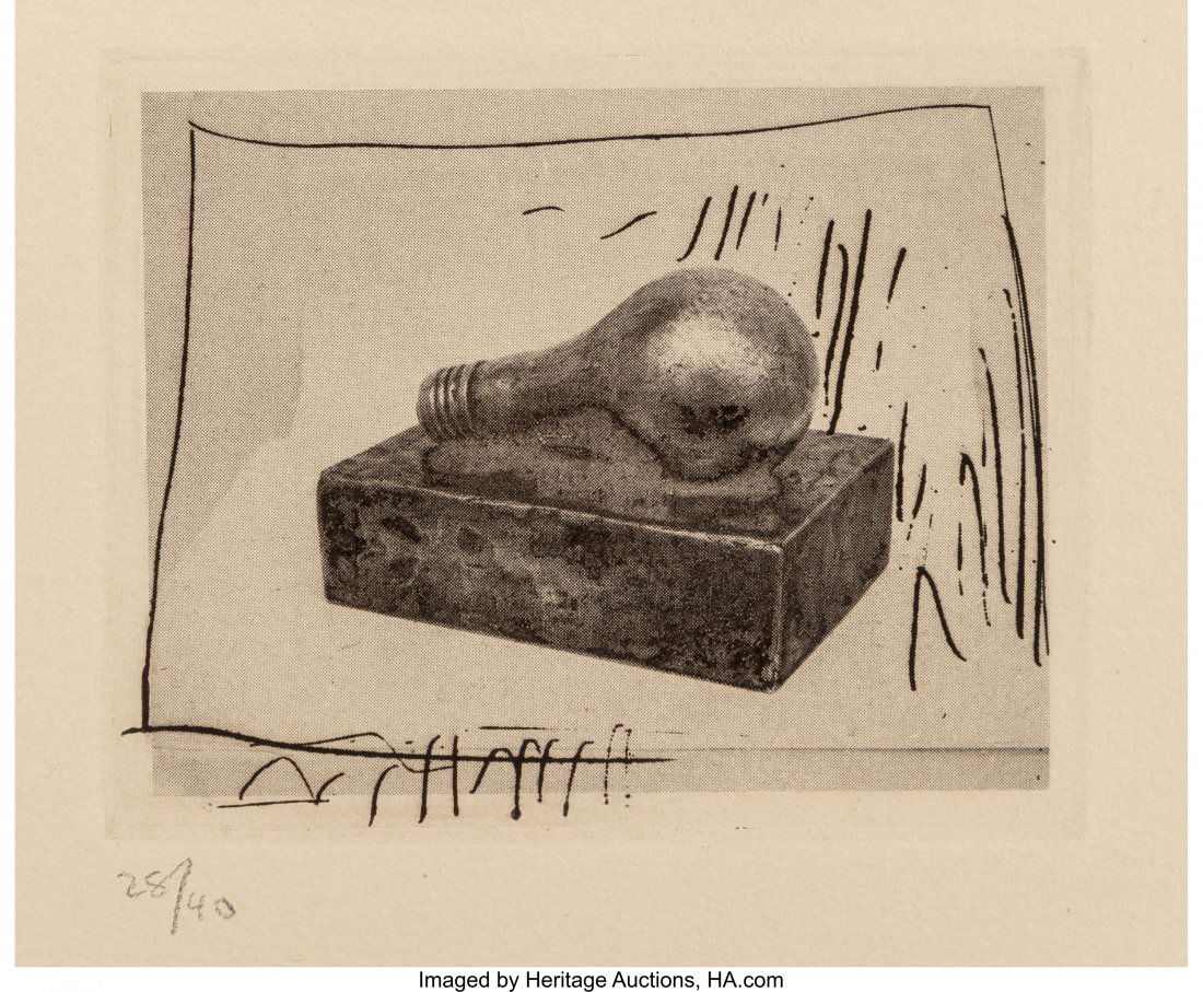Jasper Johns (b. 1930) Light Bulb, from 1st etch: Jasper Johns (b. 1930)Light Bulb, from 1st etchings, 2nd state, 1967
