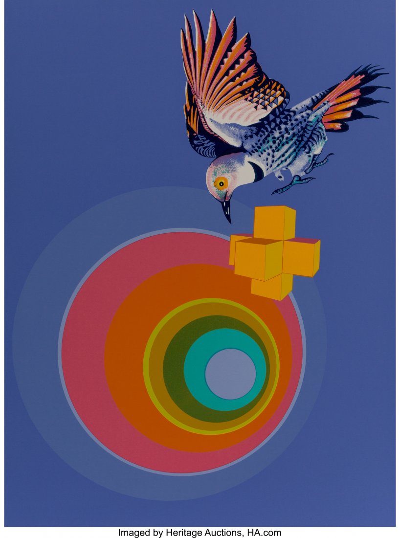 Rita Simon (b. 1938) Rara Avis II, 1978 Screenpr: Rita Simon (b. 1938)Rara Avis II, 1978Screenprint in colors on paper32