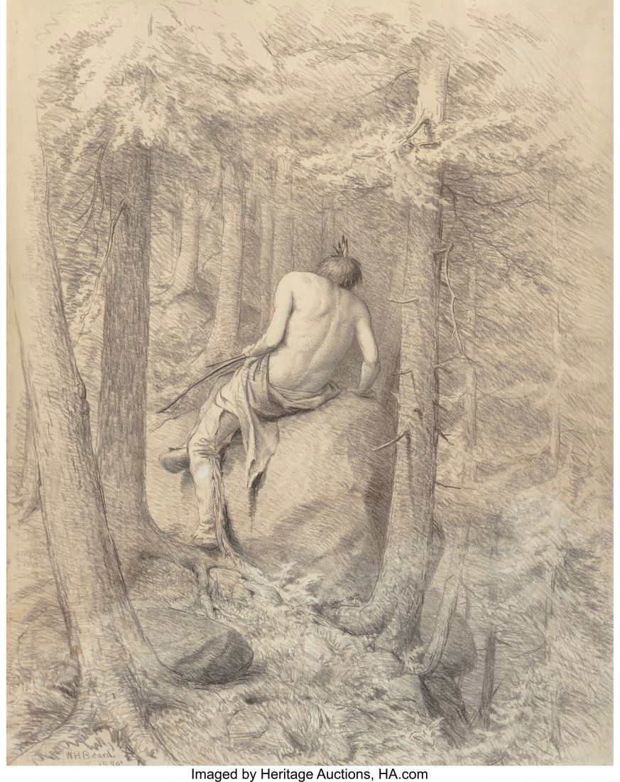 William Holbrook Beard (American, 1824-1900) On: William Holbrook Beard (American, 1824-1900)On the Watch, 1870Charcoal on p