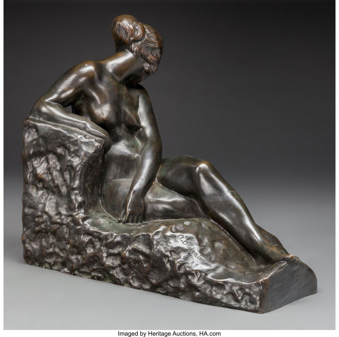 Antoine Bouraine (French, 20th Century) Nude Bro: Antoine Bouraine (French, 20th Century)NudeBronze with black patina13 i