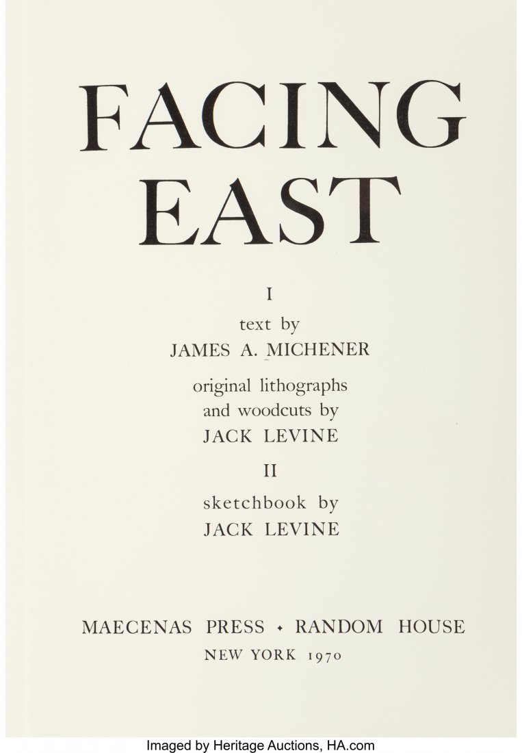 Jack Levine (1915-2010) Facing East, 1970 Portfo: Jack Levine (1915-2010)Facing East, 1970Portfolio of lithographs and woodcu
