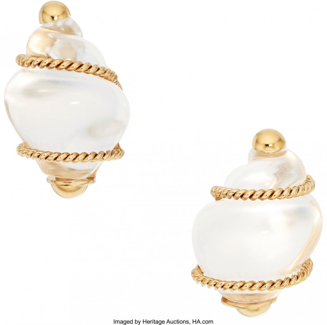 Quartz, Gold Earrings, Seaman Schepps  The earri (1 of 2)