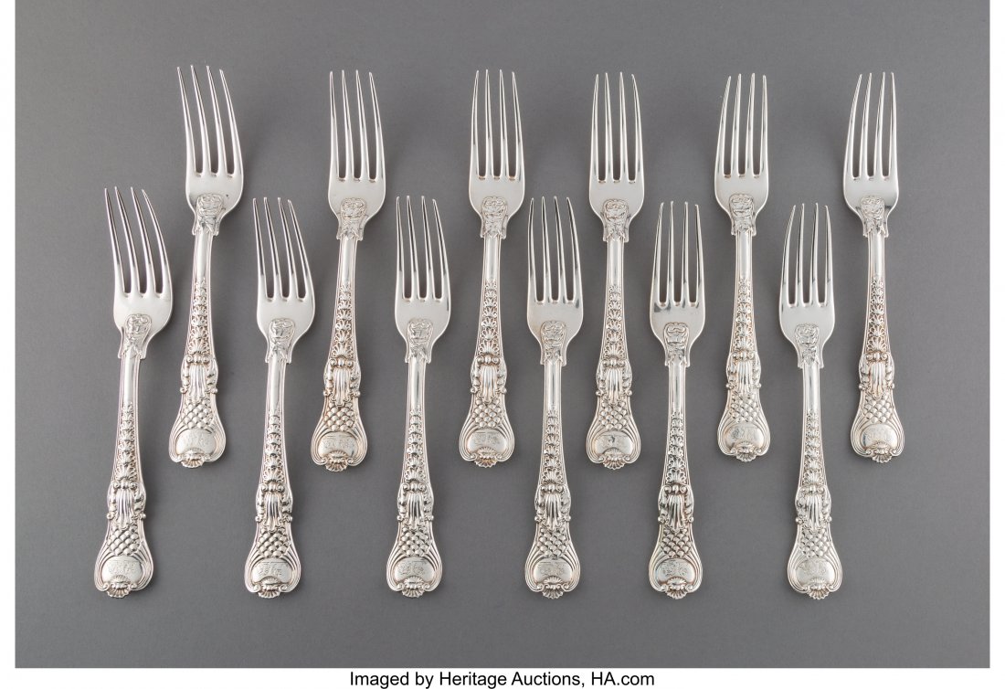 Twelve Paul Storr George III Coburg Pattern Silv (1 of 3)