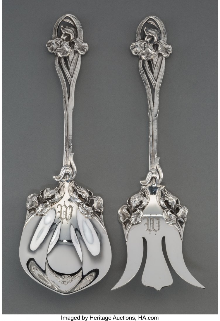 A Two-Piece Towle Art Nouveau Silver Salad Servi (1 of 3)