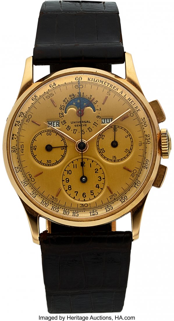Universal Geneve, Ref: 12266, 18k Gold Tri-Compa (1 of 4)