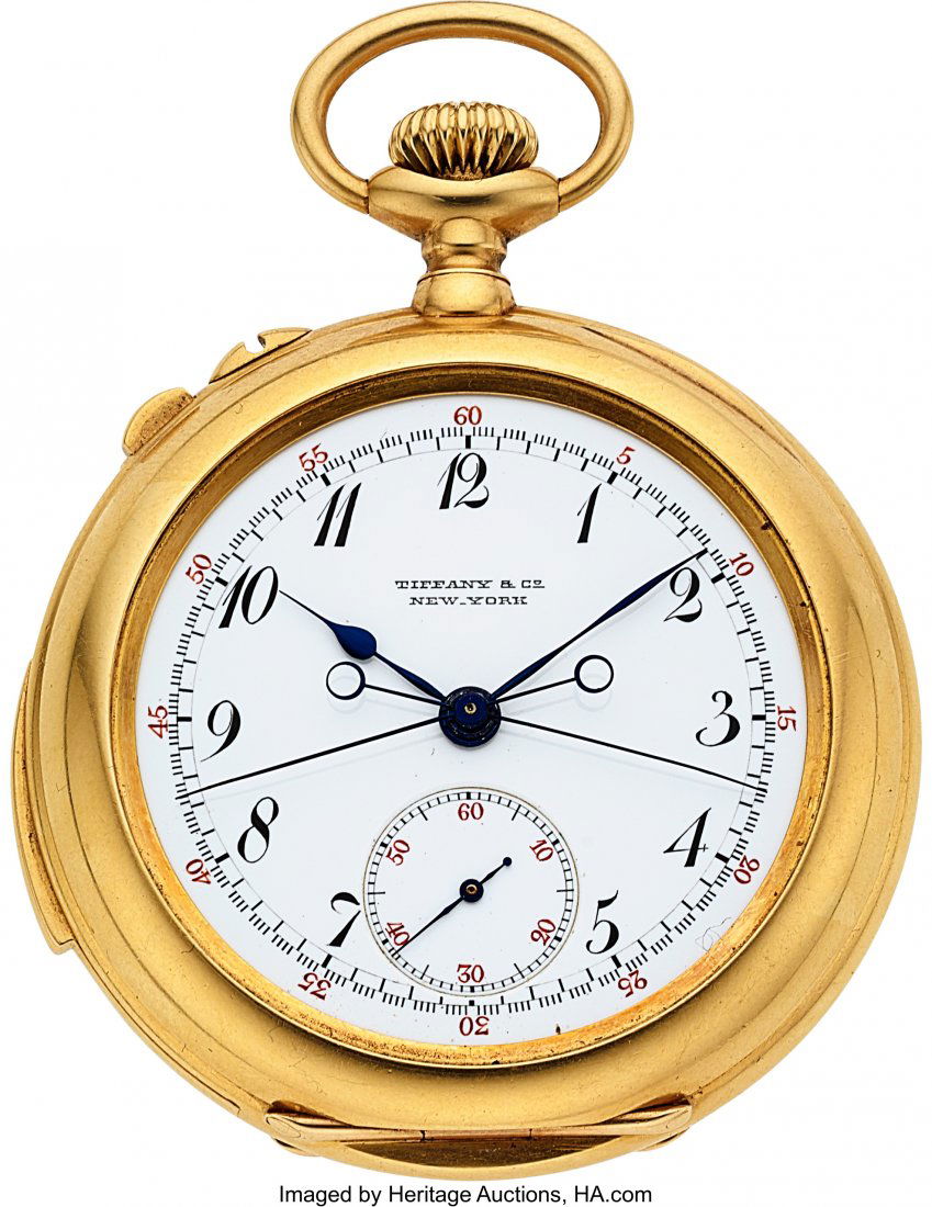 Patek Philippe For Tiffany & Co, No. 97866, Ver: Patek Philippe For Tiffany & Co, No. 97866, Very Fine Gold Minute Repeating Split-Seconds Chronog