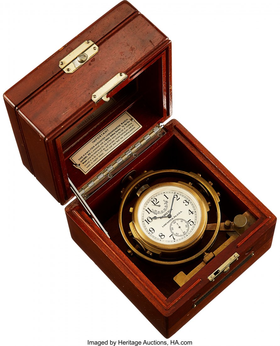 54434 Hamilton Model 22 Deck Watch, Case Back Marked