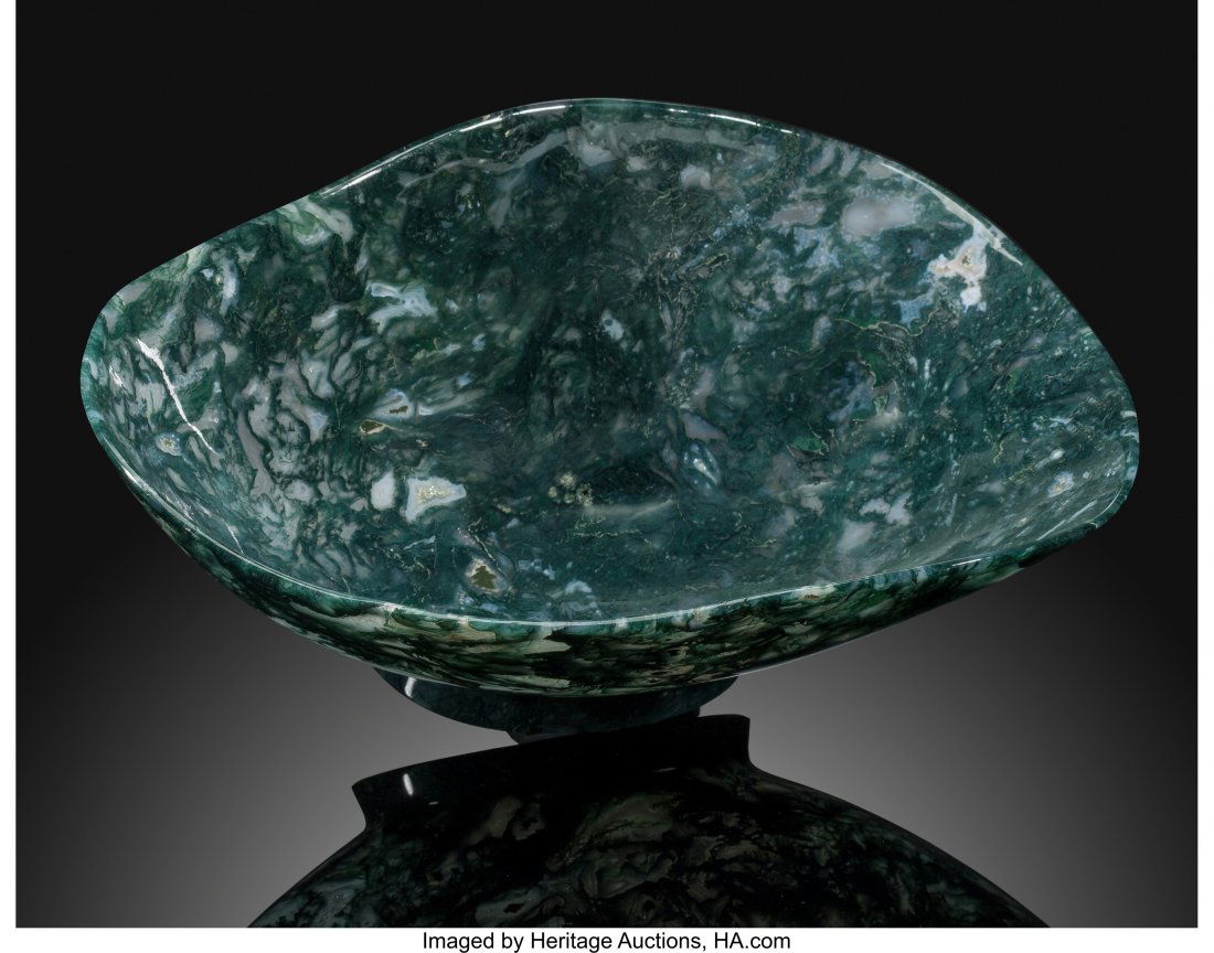 Moss Agate Bowl Stone Source: India Artist: Manf (1 of 2)
