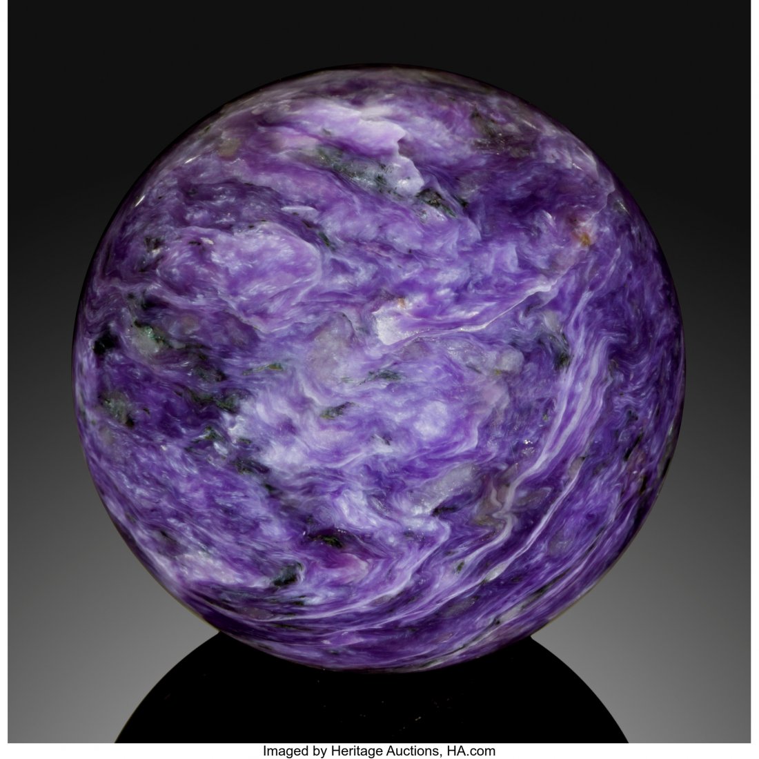 Charoite Sphere Stone Source: Aldan Shield, Sakh (1 of 2)