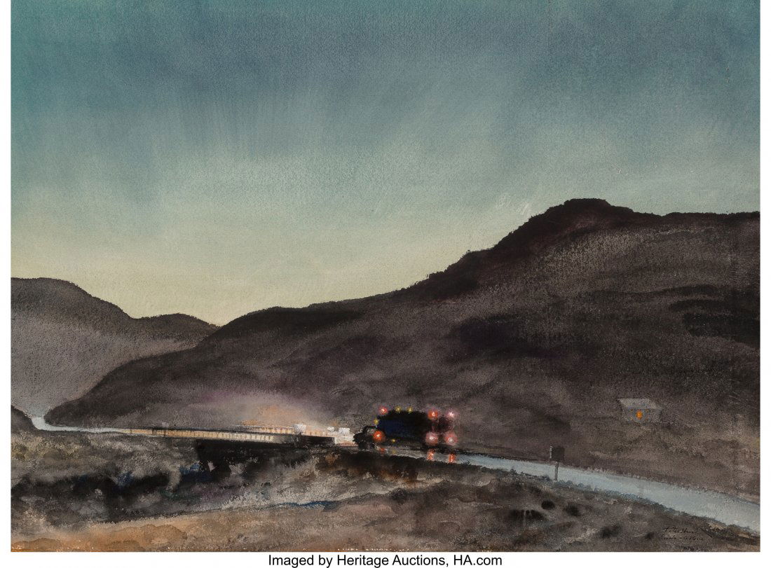 Peter Hurd (American, 1904-1984) Corrienda a Cal: Peter Hurd (American, 1904-1984)Corrienda a California, circa 1960Wate