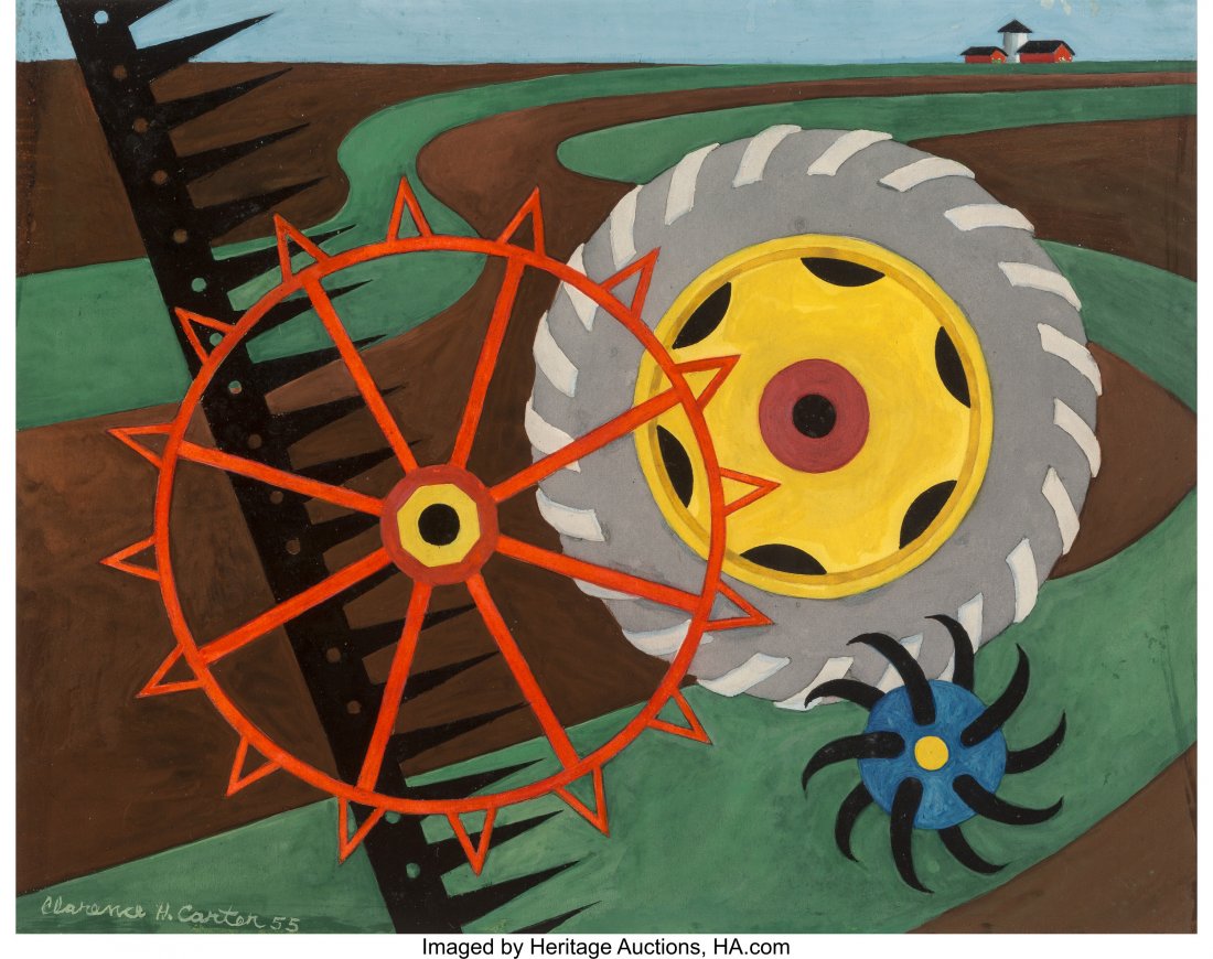 Clarence Holbrook Carter (American, 1904-2000) F: Clarence Holbrook Carter (American, 1904-2000) Farm Equipment #1 and Far