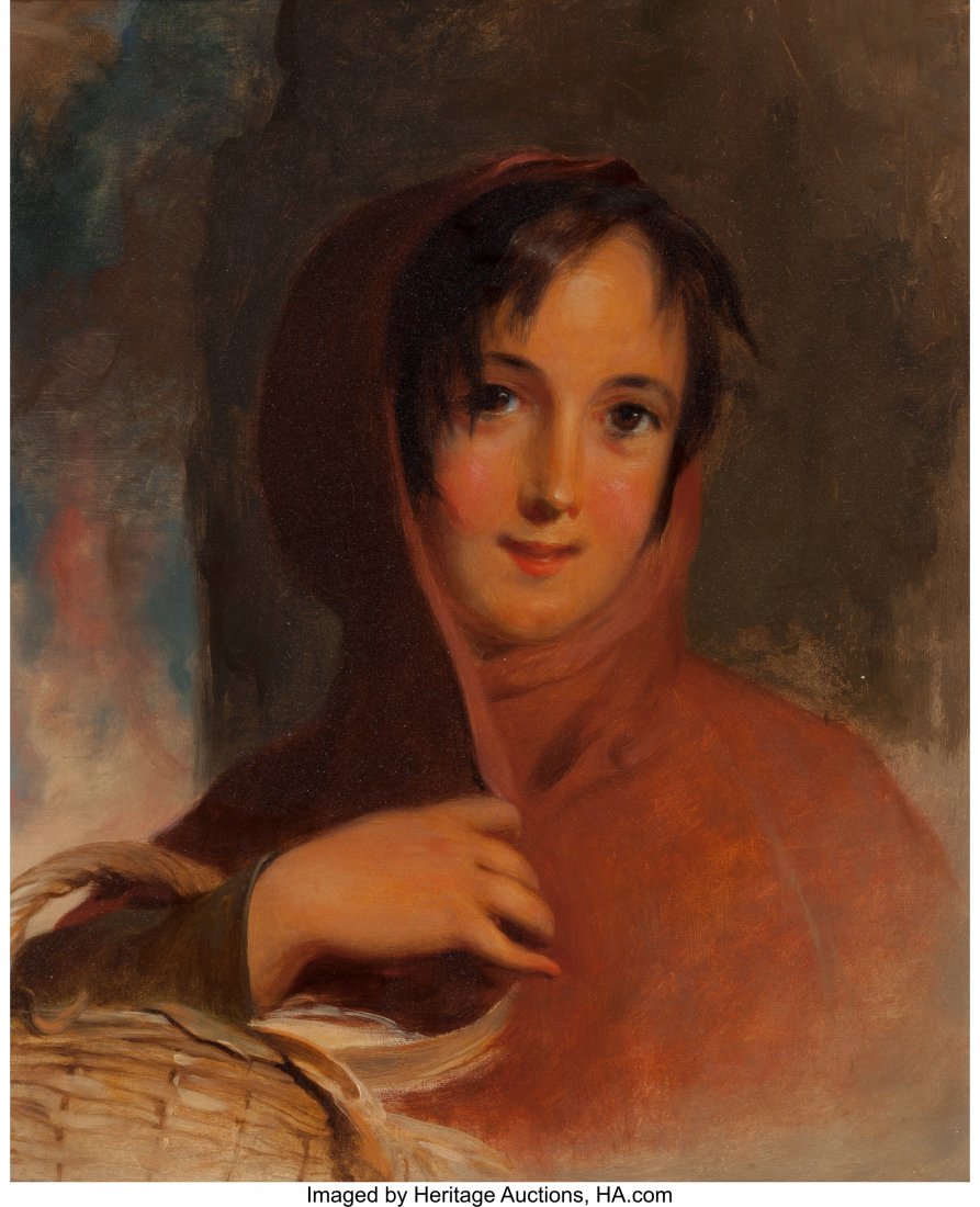 Thomas Sully (American, 1783-1872) Gatherer of C: Thomas Sully (American, 1783-1872)Gatherer of Chips, 1856Oil on canvas2