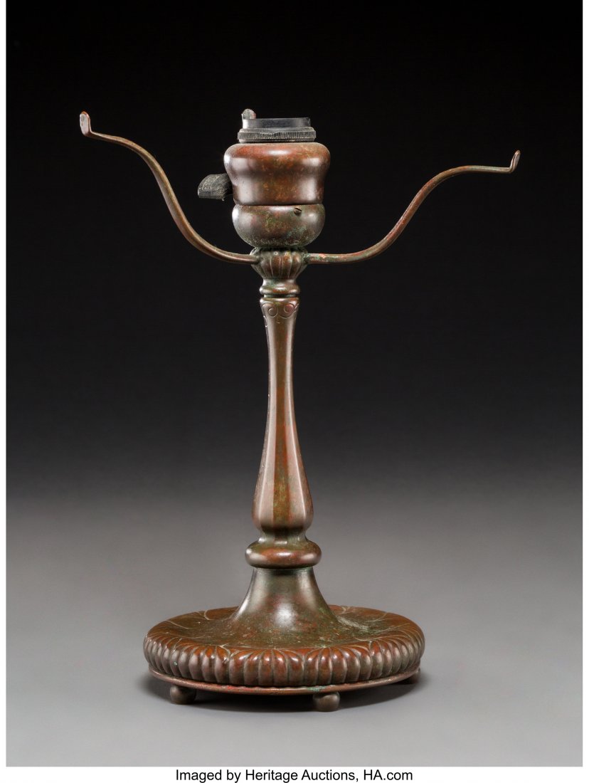 Tiffany Studios Bronze Desk Lamp Base Circa 1910 (1 of 3)