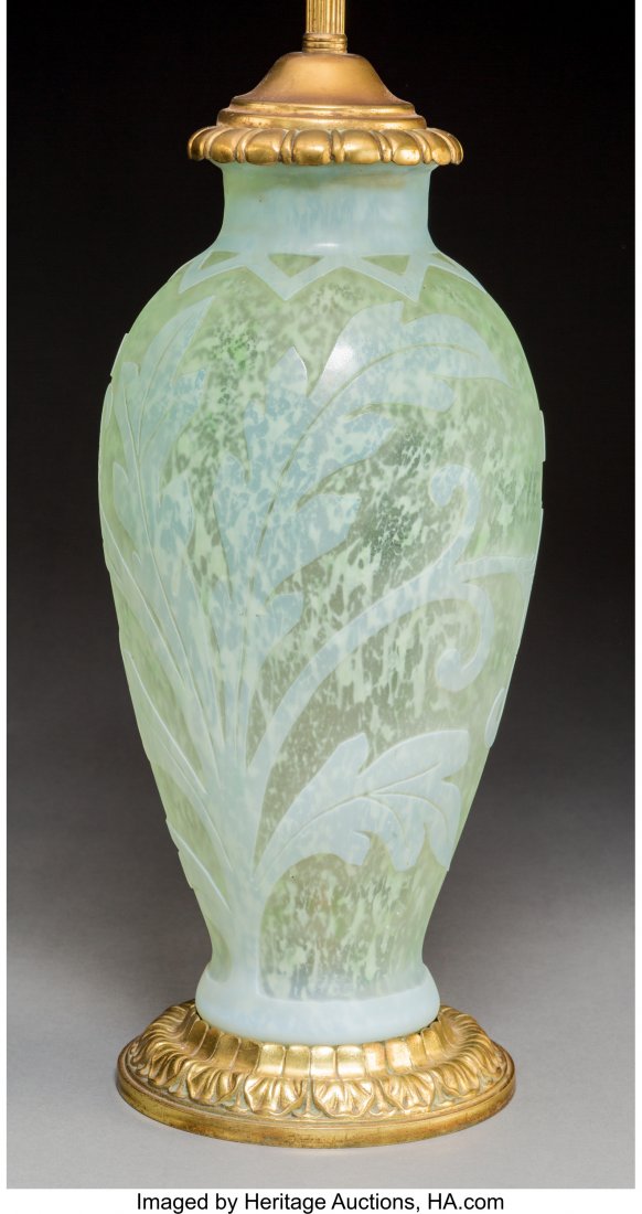Steuben Cintra Overlay Glass Vase Mounted as a L (1 of 2)