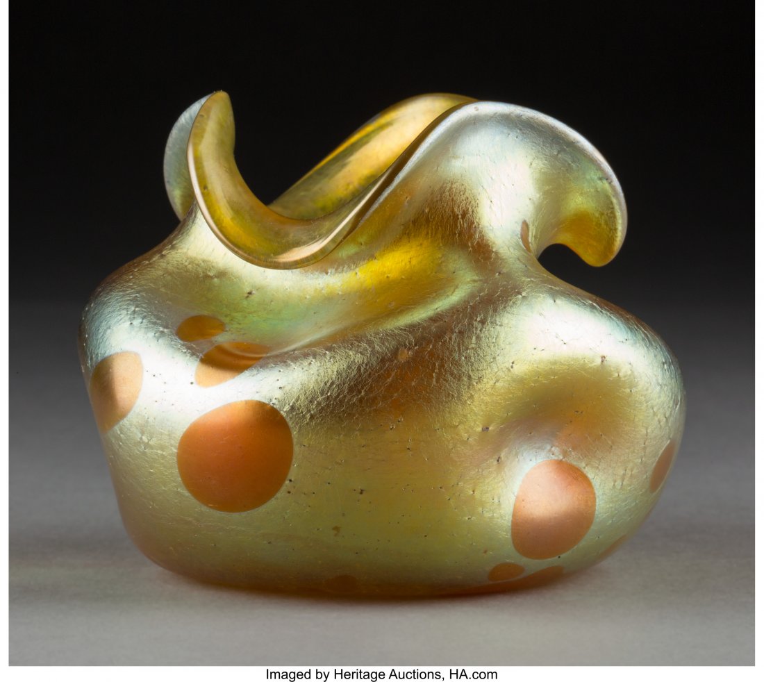 Loetz Oil Spot Glass Astraea Cabinet Vase Circa (1 of 2)