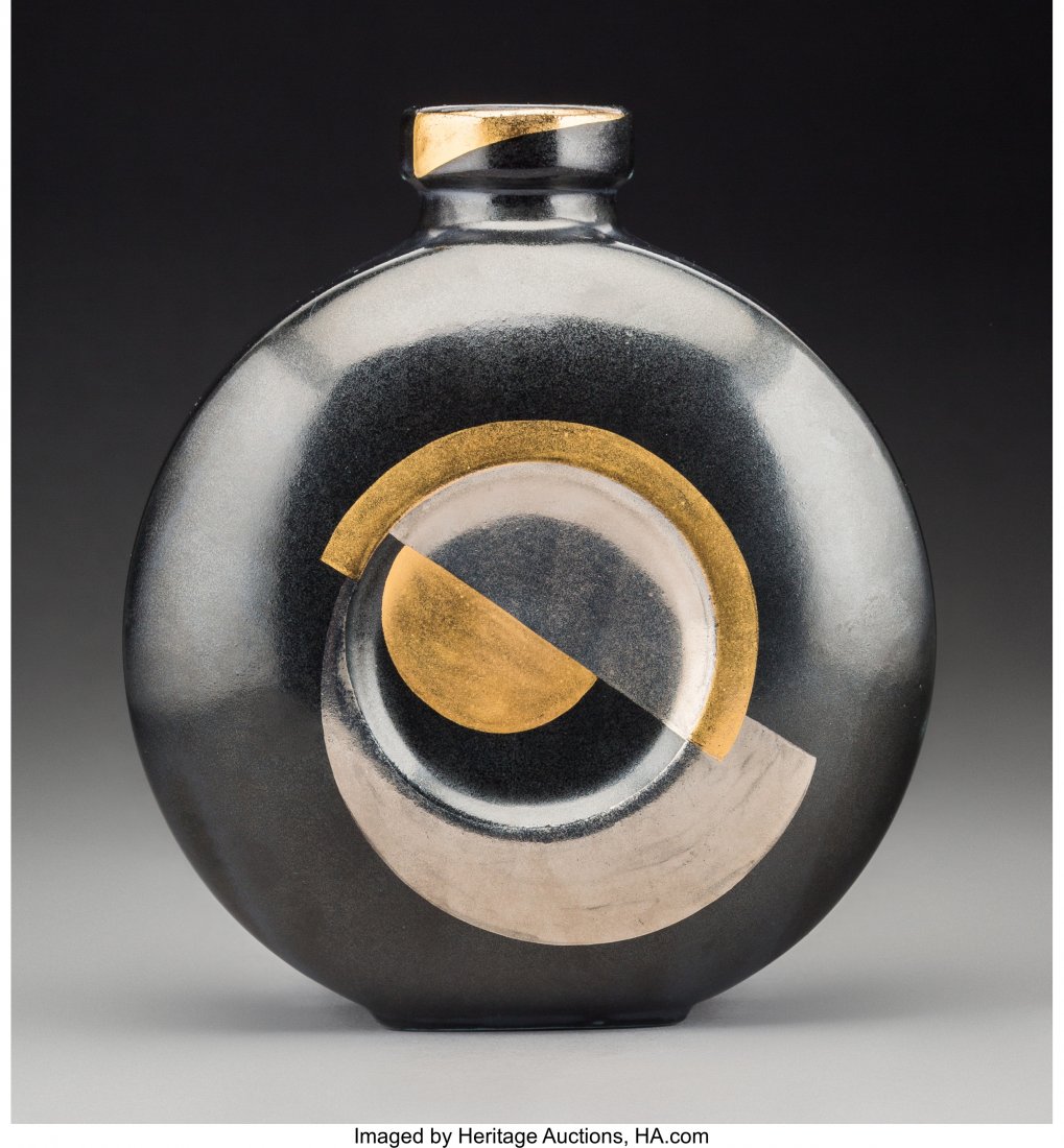 Jean Luce Black and Gilt Glazed Stoneware Art De (1 of 3)