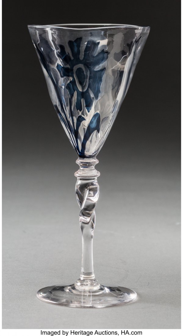 Rare Frederick Carder Steuben Blue Intarsia Glas (1 of 3)