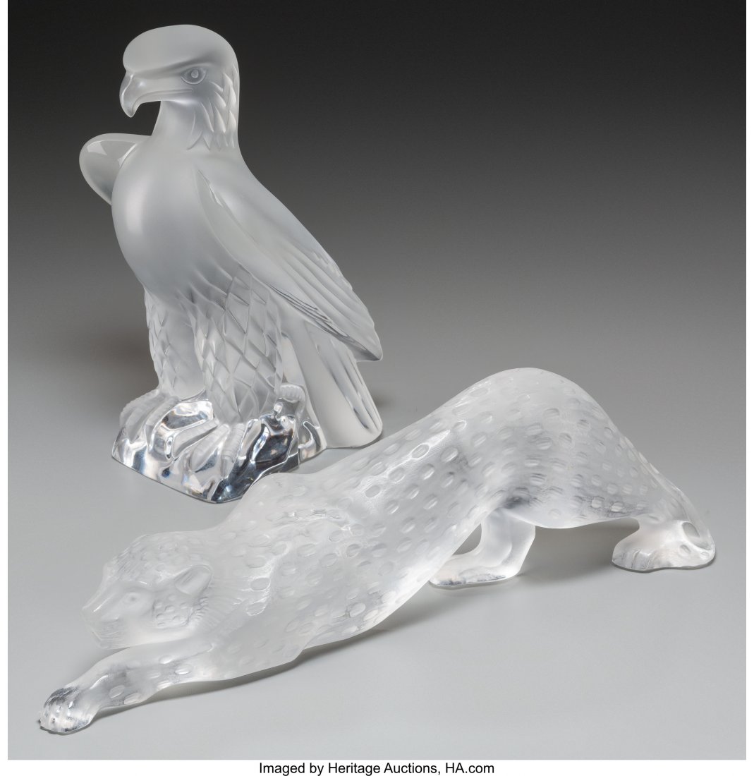 Lalique Frosted Glass Zeila Panther and Liberty : Lalique Frosted Glass Zeila Panther and 