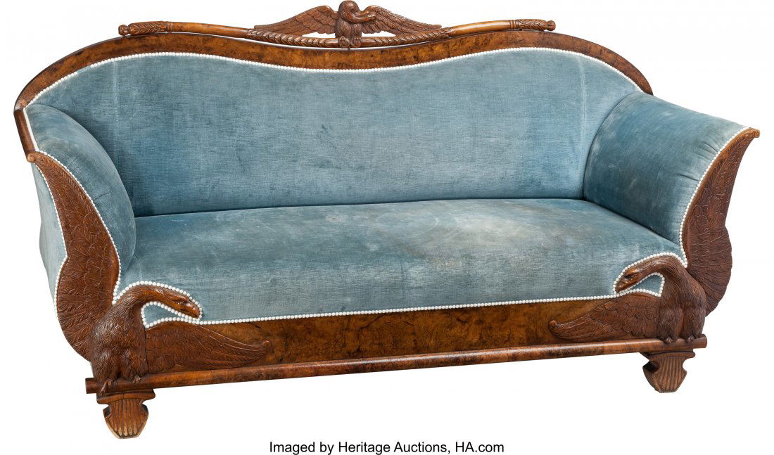 An Important Wilhelm Kimbel South German Biederm: An Important Wilhelm Kimbel South German Biedermeier Sofa with Eagle Motif, circa 183540-3