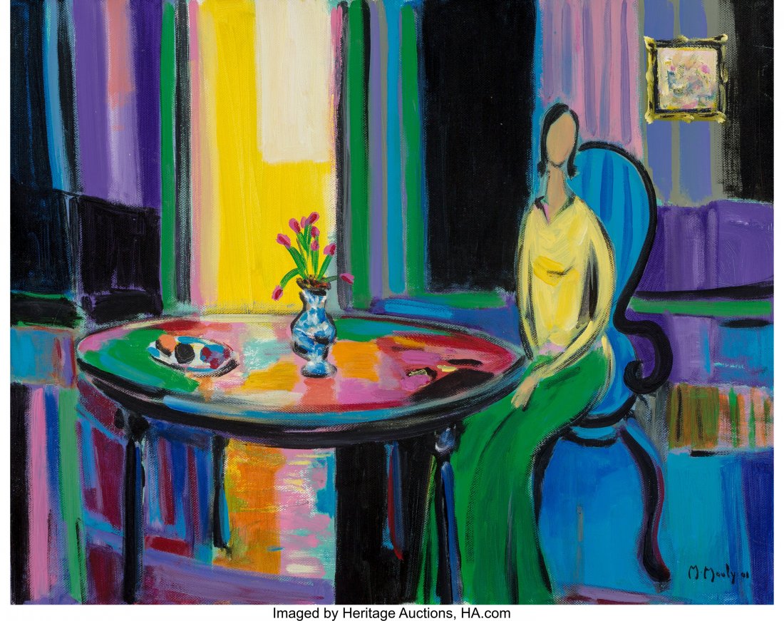 Marcel Mouly (French, 1918-2008) Le Corsage Jani: Marcel Mouly (French, 1918-2008)Le Corsage Janine, 2001Acrylic on canvas