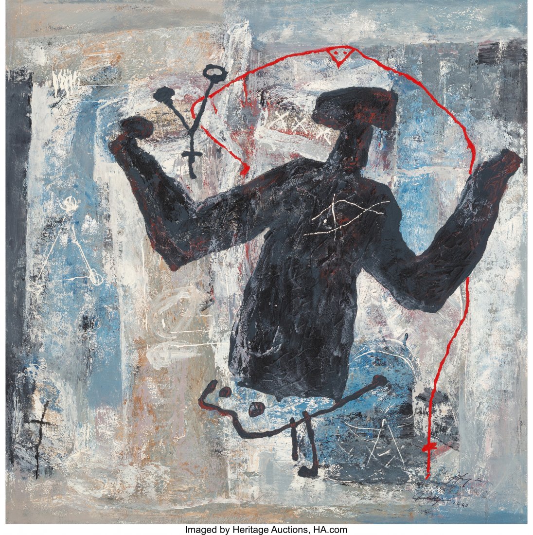 Zhou Brothers (20th Century) Untitled, 1990 Mixe: Zhou Brothers (20th Century) Untitled, 1990 Mixed media on canvas 48 x 48