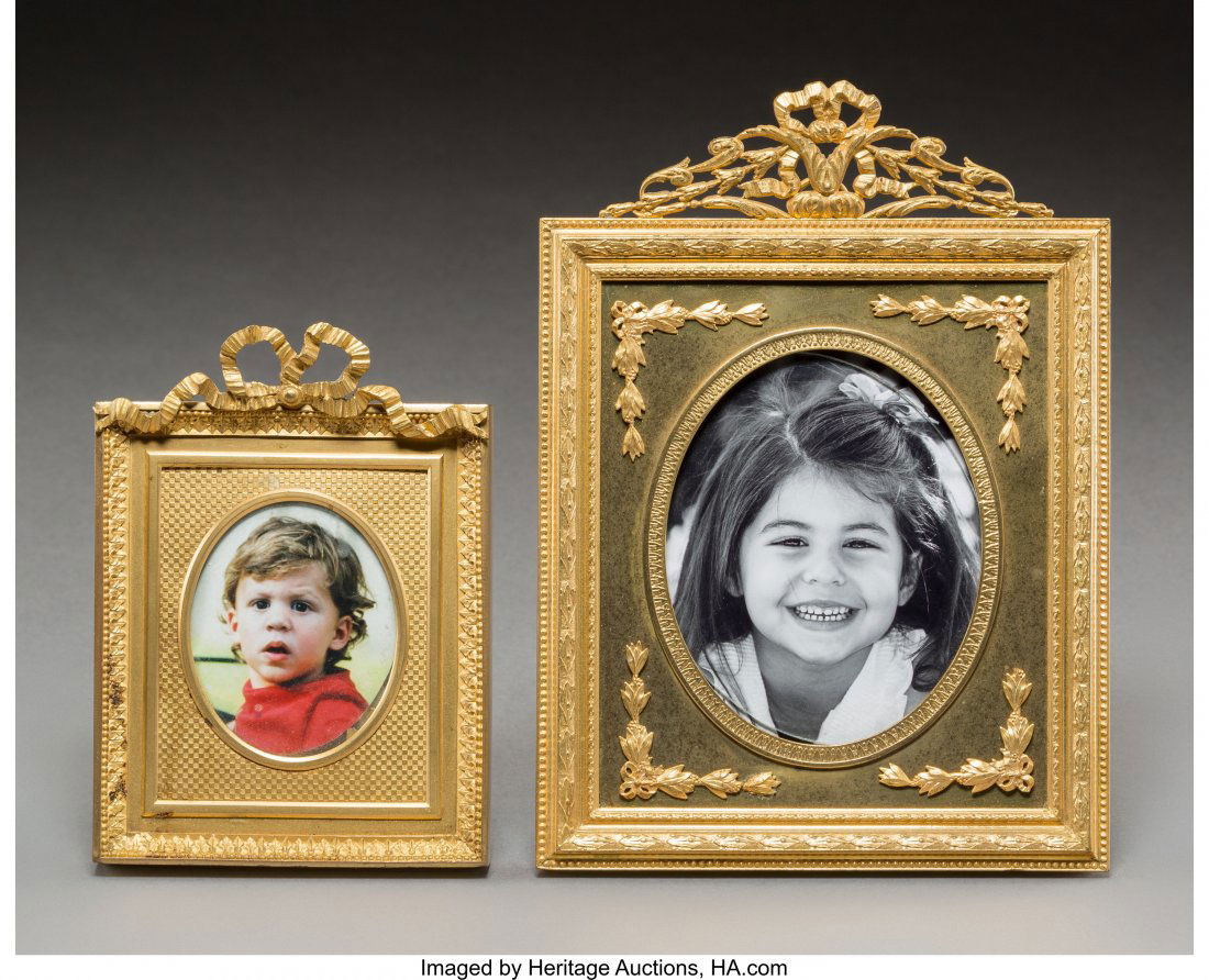 Two Napoleon III Gilt Bronze Picture Frames, cir: Two Napoleon III Gilt Bronze Picture Frames, circa 18707-3/4 inches high x 5-3/4 inch