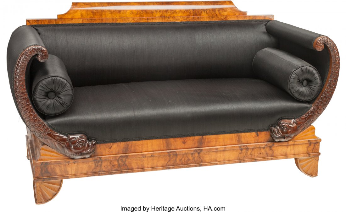 A North German Biedermeier Sofa with Dolphin Mot: A North German Biedermeier Sofa with Dolphin Motif, Rhineland Region, Germany, circa 1825 3