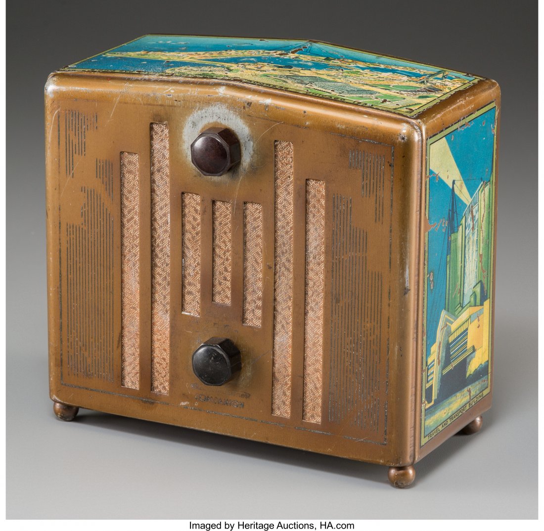 A Stewart Warner Companion R-108 Lithographed St: A Stewart Warner Companion R-108 Lithographed Steel 1933 Ch