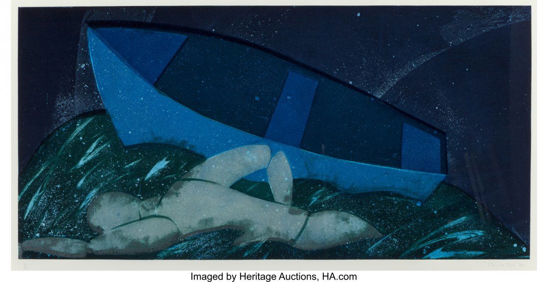 David True (b. 1942) Channel, 1987 Etching with: David True (b. 1942)Channel, 1987Etching with spit bite20-5/8 x 40-1/4