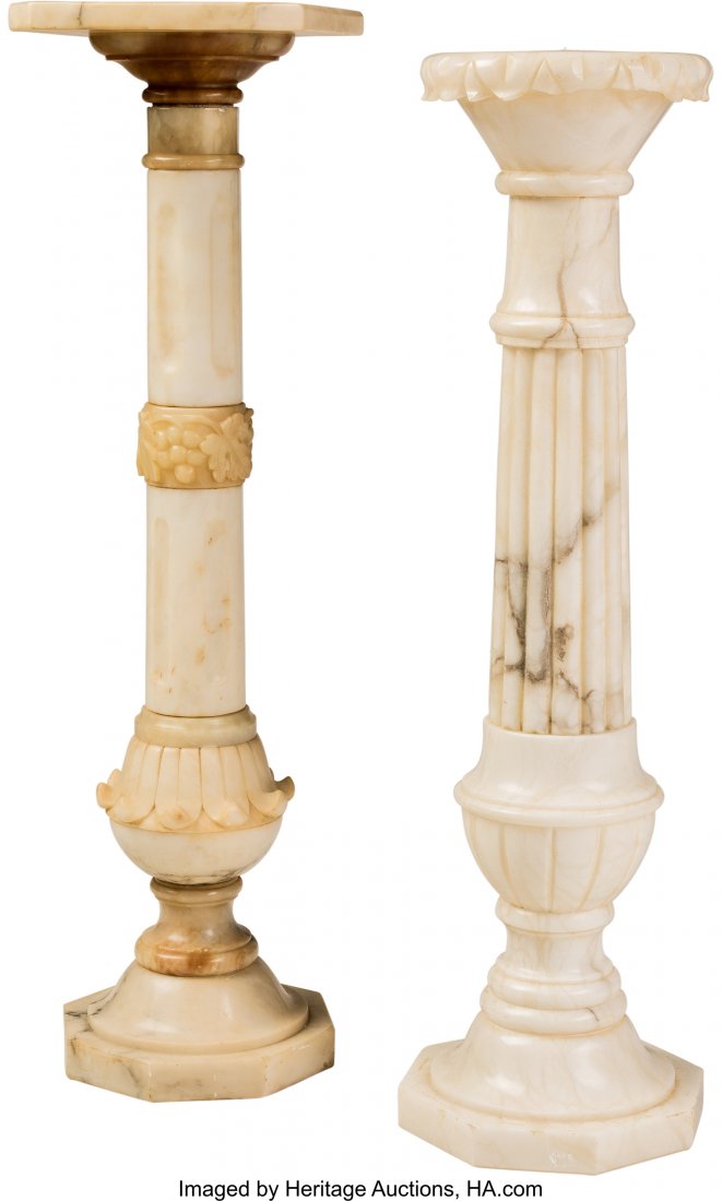 62050 A Group of Three Marble Sculpture Pedestals, lat