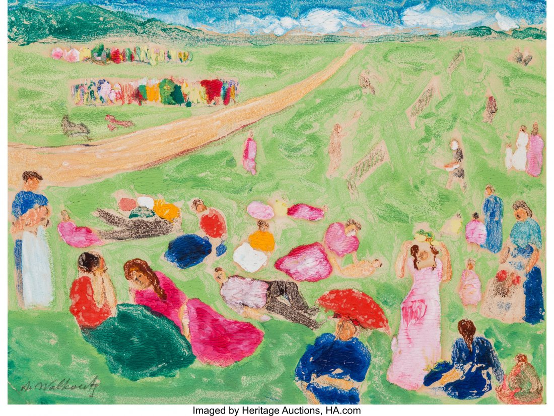 Abraham Walkowitz (American, 1880-1965) At the P: Abraham Walkowitz (American, 1880-1965)At the ParkMixed media on paper9