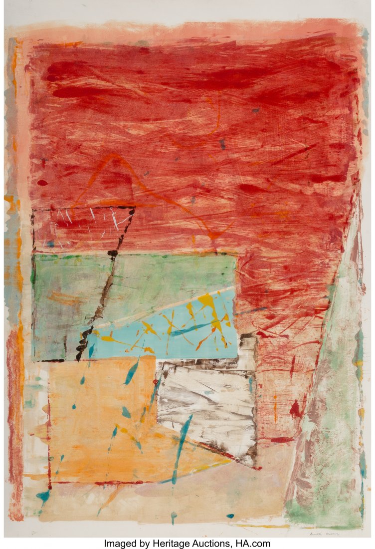 Moon Mick (b. 1937) Recess, 1982 Monotype in col: Moon Mick (b. 1937)Recess, 1982Monotype in colors on paper47 x 31-1/2 i